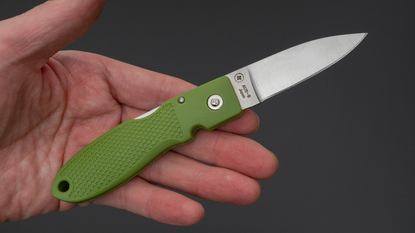 MOKI Coupe Folding Knife Grilon Handle (Olive Green) - HITOHIRA