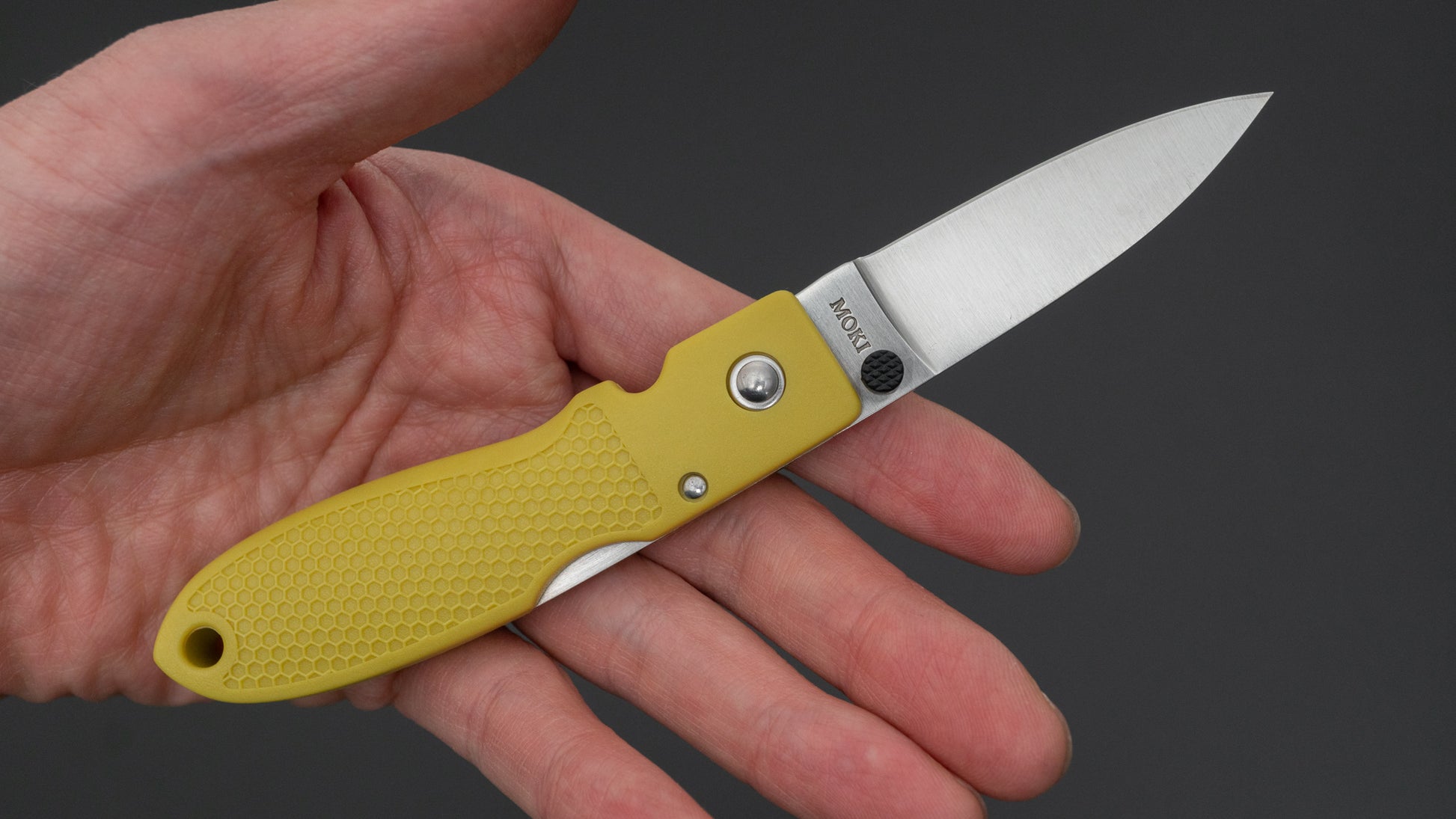 MOKI Coupe Folding Knife Grilon Handle (Mustard Yellow) - HITOHIRA