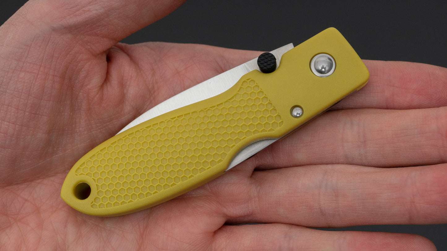 MOKI Coupe Folding Knife Grilon Handle (Mustard Yellow) - HITOHIRA