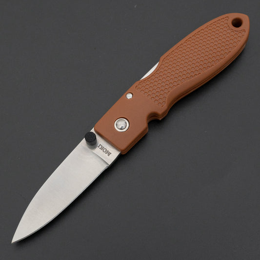 MOKI Coupe Folding Knife Grilon Handle (Cocoa Brown) - HITOHIRA