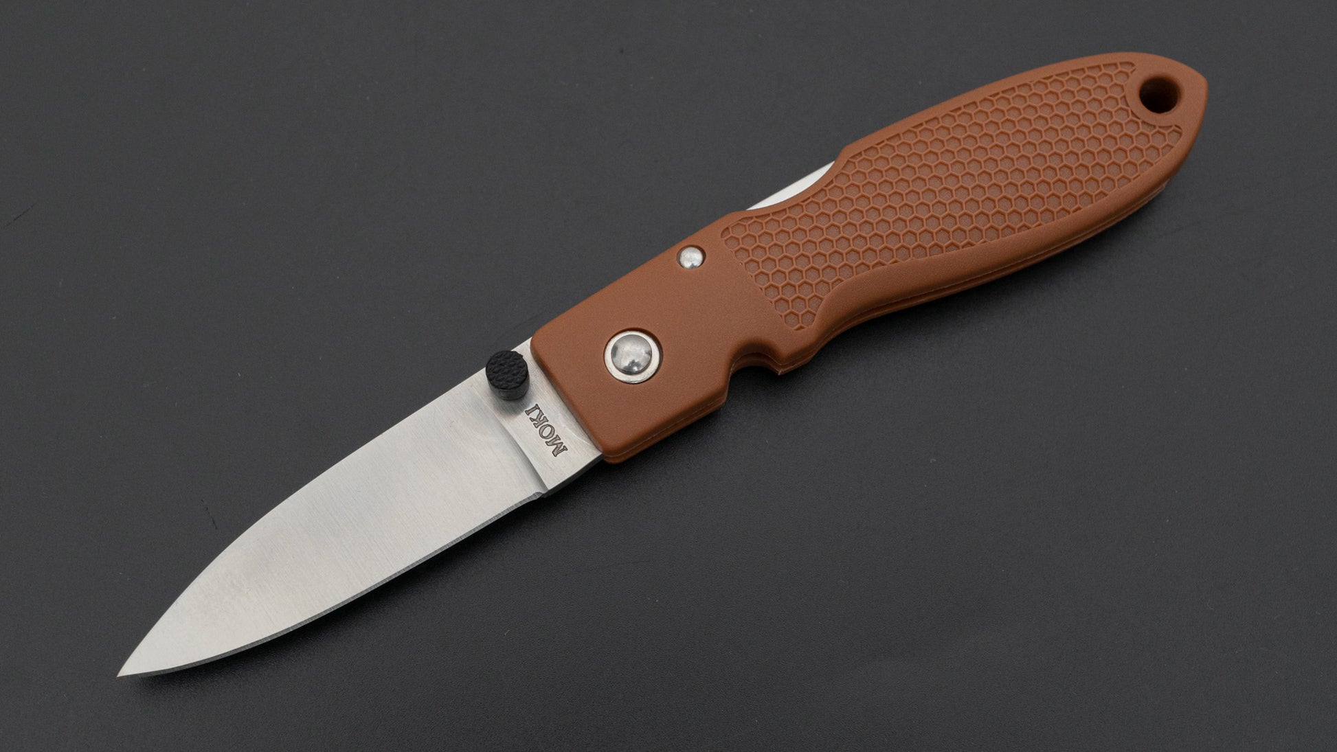 MOKI Coupe Folding Knife Grilon Handle (Cocoa Brown) - HITOHIRA