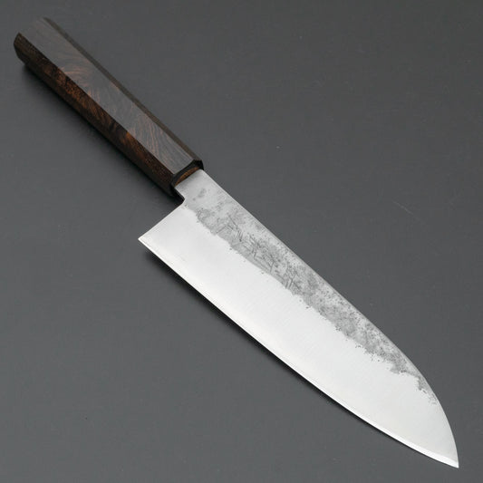 Hitohira Imojiya TH Silver #3 Nashiji Santoku Ebony Handle - HITOHIRA