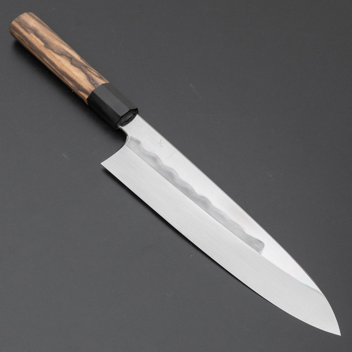 Hitohira Togashi White #1 Mizu Honyaki Gyuto 240mm Kurokaki Persimmon Handle (#097/ Saya) - HITOHIRA