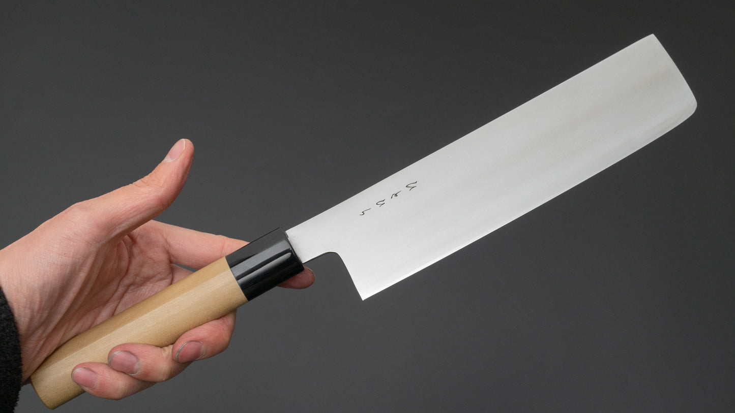 Hitohira KH Stainless Nakiri 180mm Ho Wood Handle (D-Shape) - HITOHIRA