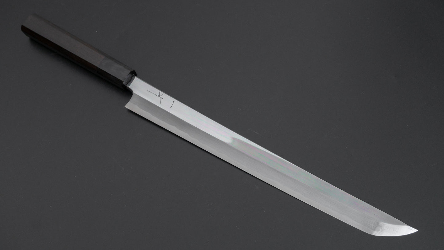 Hitohira Tanaka Mosuke Blue #1 Sakimaru Takobiki 300mm Ebony Handle (Mirror Polished/ Saya)