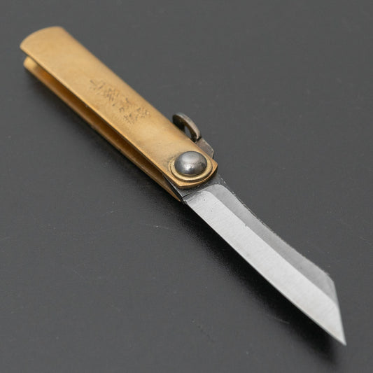 Higonokami Folding Knife Mini Brass Handle - HITOHIRA