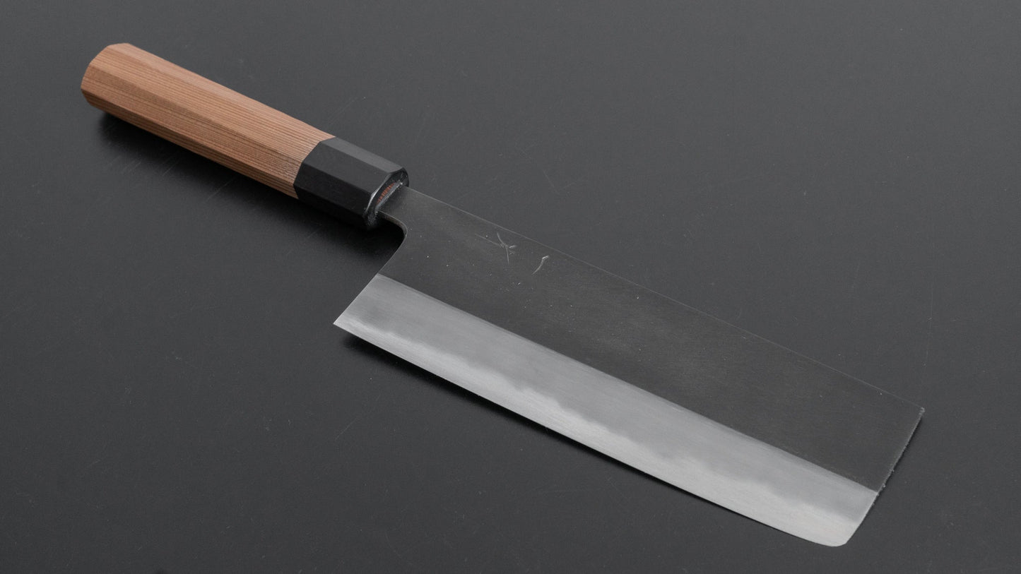 Hitohira Tanaka Kyuzo Blue #1 Kurouchi Nakiri 180mm Yakusugi Cedar Handle - HITOHIRA