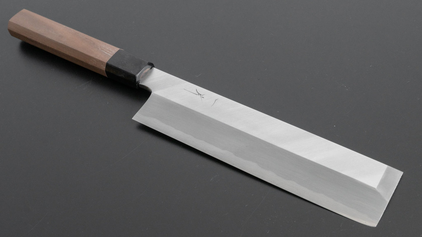 Hitohira Kikuchiyo Manzo White #3 Usuba 195mm Walnut Handle (Saya) - HITOHIRA