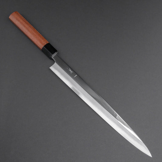 Hitohira Kikuchiyo Mosuke Silver #3 Yanagiba 300mm Lacewood Handle (Mirror Polished/ Saya) | HITOHIRA