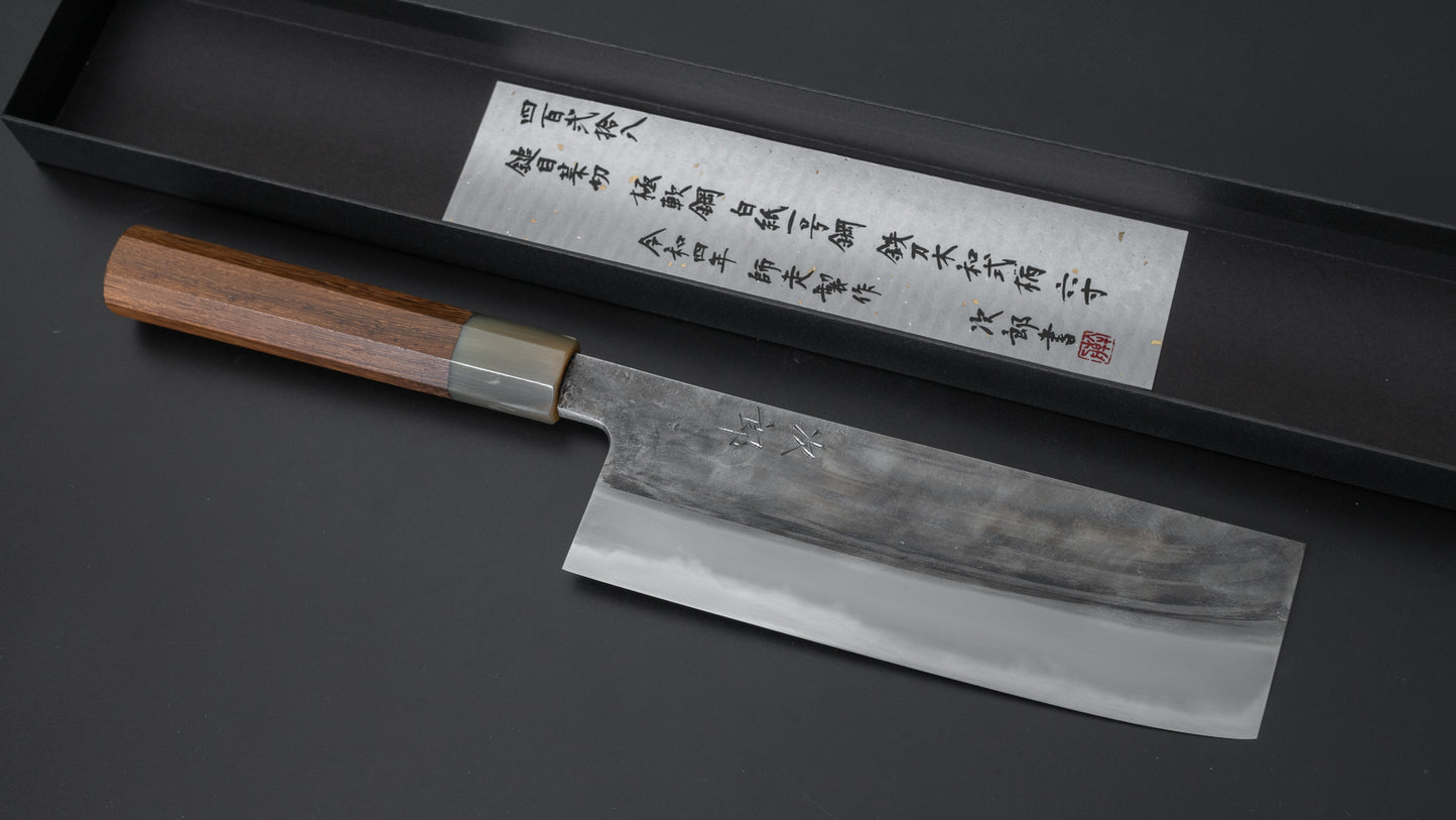 Jiro Tsuchime Wa Nakiri 180mm Taihei Tagayasan Handle (#428) - HITOHIRA