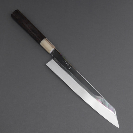 Hitohira Kikuchiyo Kambei Mizu-Honyaki Blue #2 Kiritsuke Gyuto 240mm Taihei Ebony Handle (Saya) | HITOHIRA