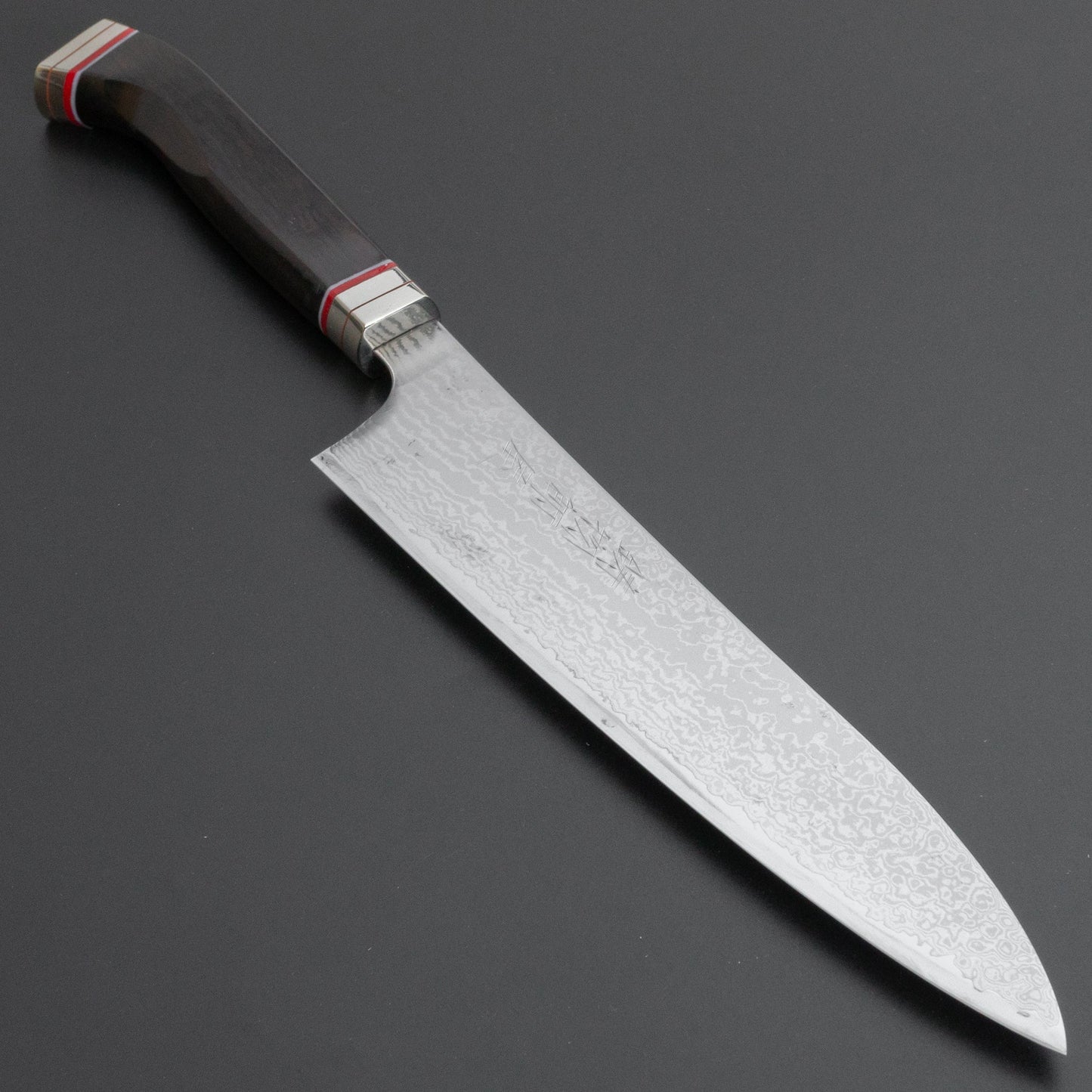 Hitohira Imojiya TH Damascus Gyuto 210mm Fusion Ebony Handle - HITOHIRA