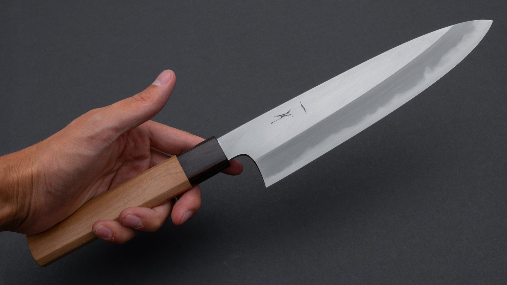 Hitohira Togashi White #1 Migaki Gyuto 210mm Cherry Wood Handle | HITOHIRA