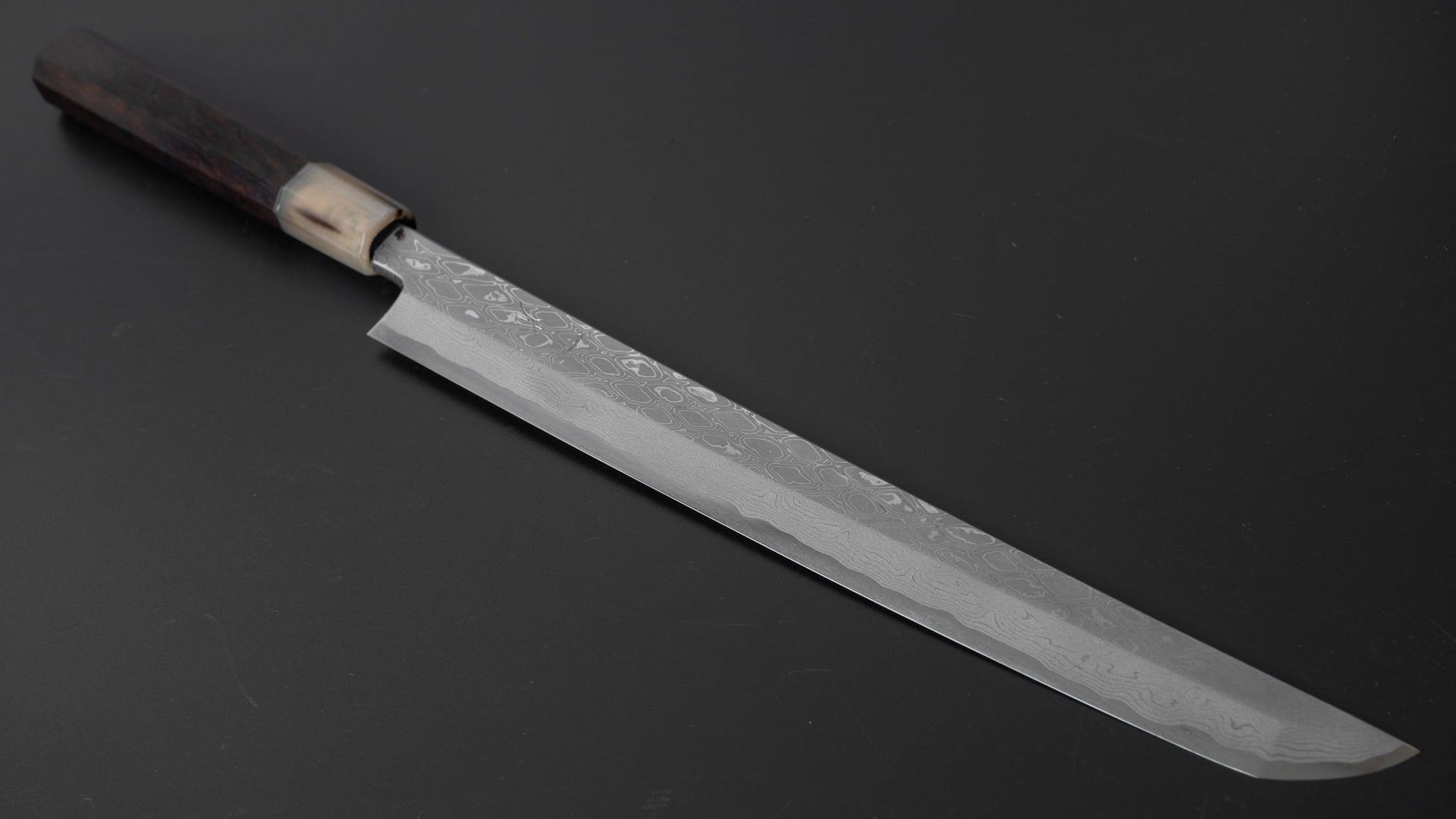 Hitohira Kikuchiyo Mosuke Kikko Blue #1 Yanagi Sakimaru 300mm Ebony Handle (Saya) | HITOHIRA