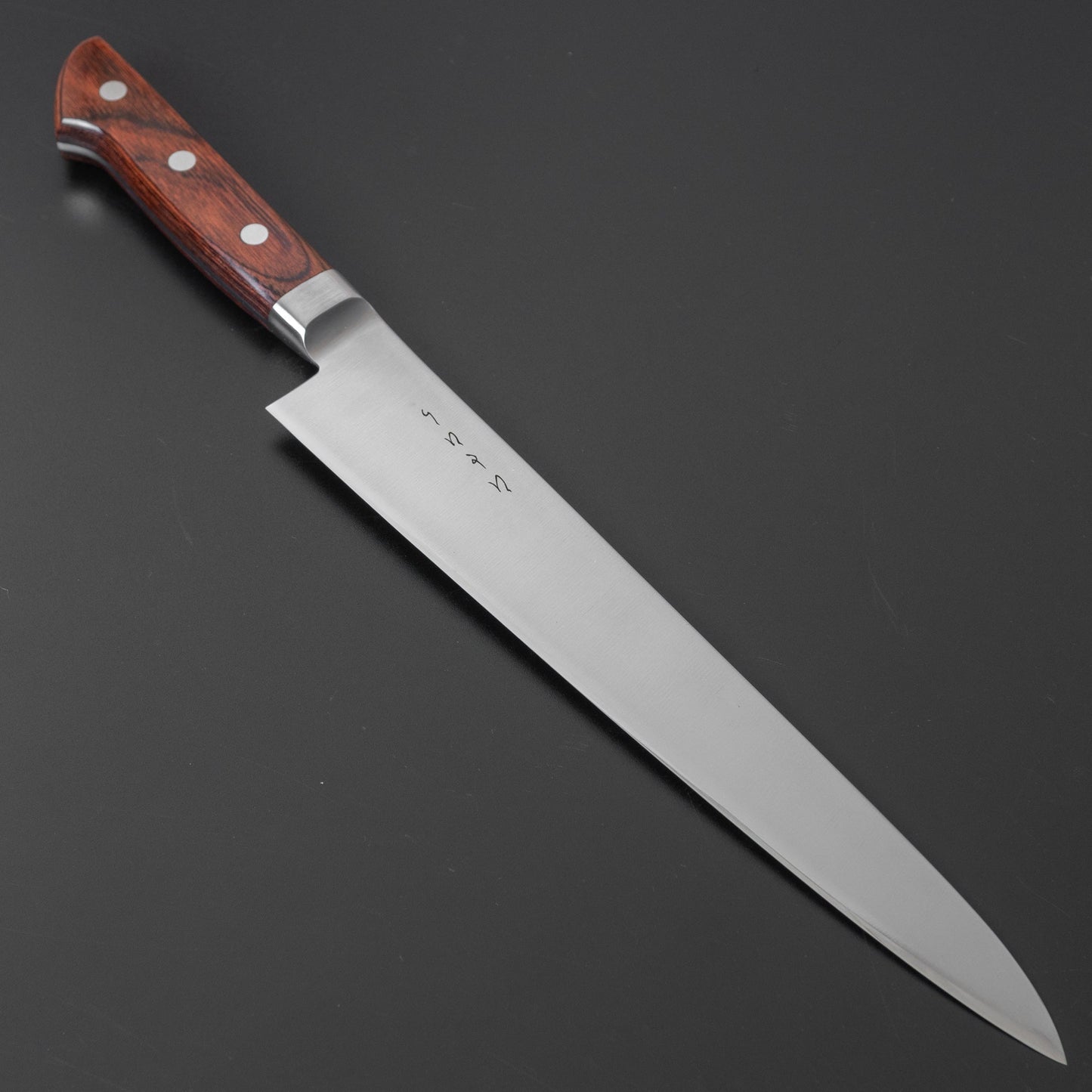 Hitohira KH Stainless Sujihiki 240mm Imitation Mahogany Handle | HITOHIRA