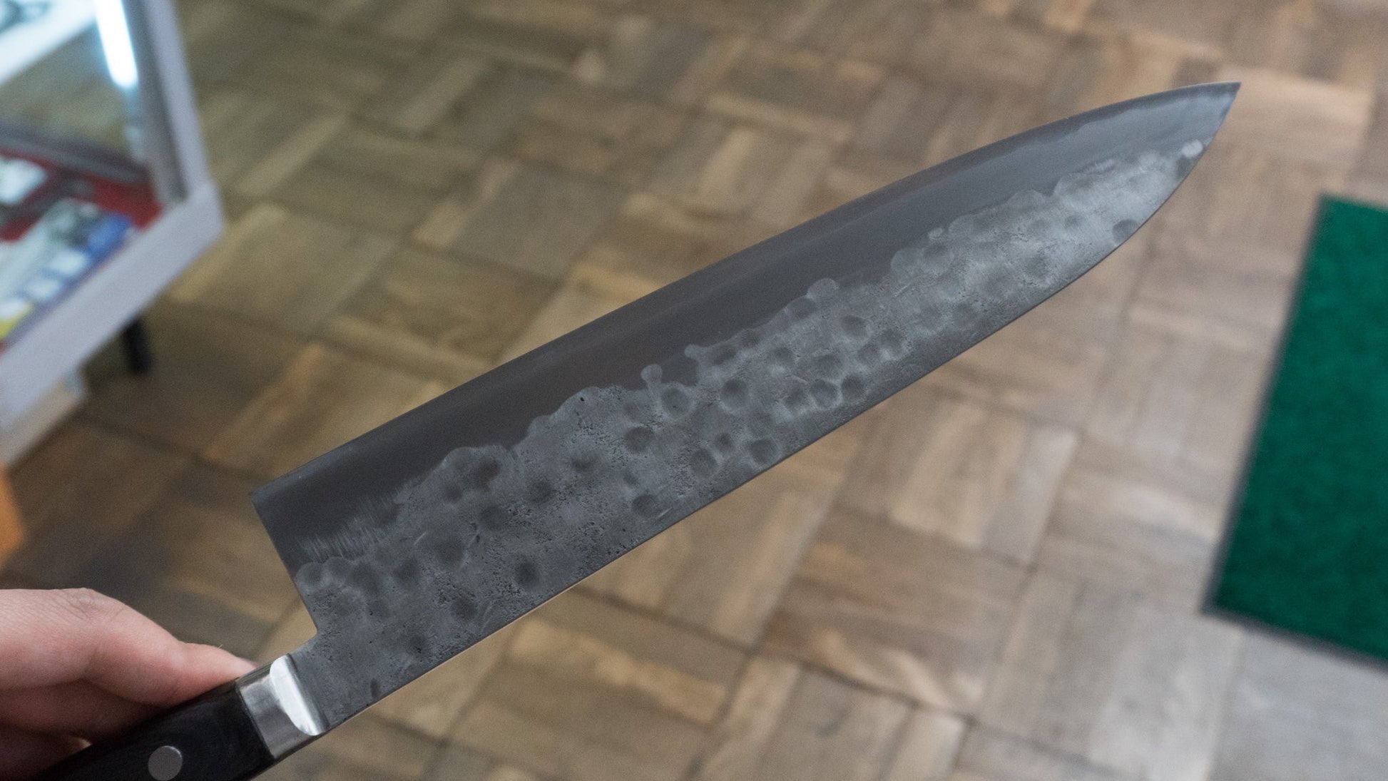 Morihei Hisamoto White #1 Tsuchime Stainless Clad Gyuto 240mm Pakka Handle (Fine Finish) - HITOHIRA