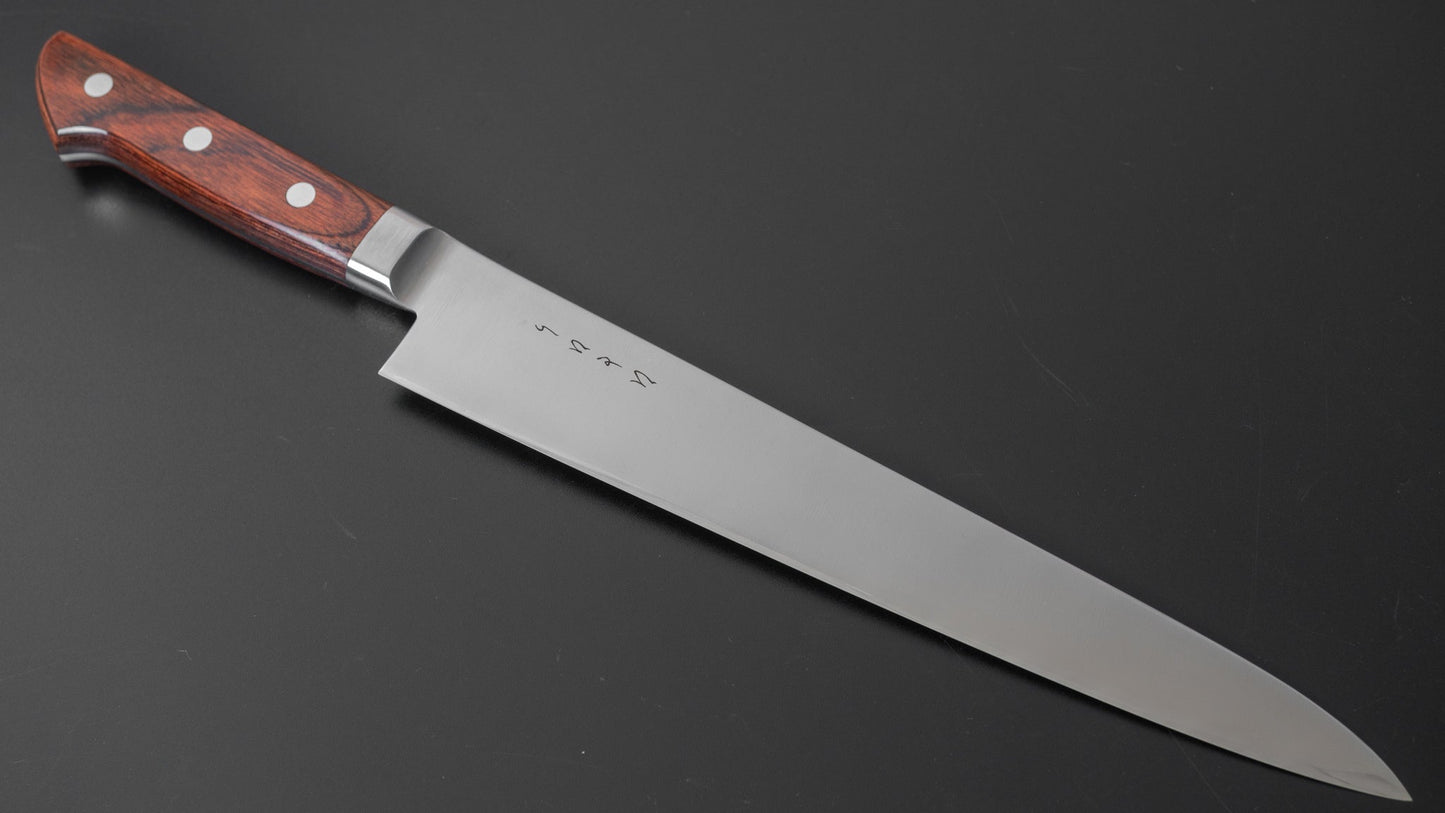 Hitohira KH Stainless Sujihiki 240mm Imitation Mahogany Handle | HITOHIRA