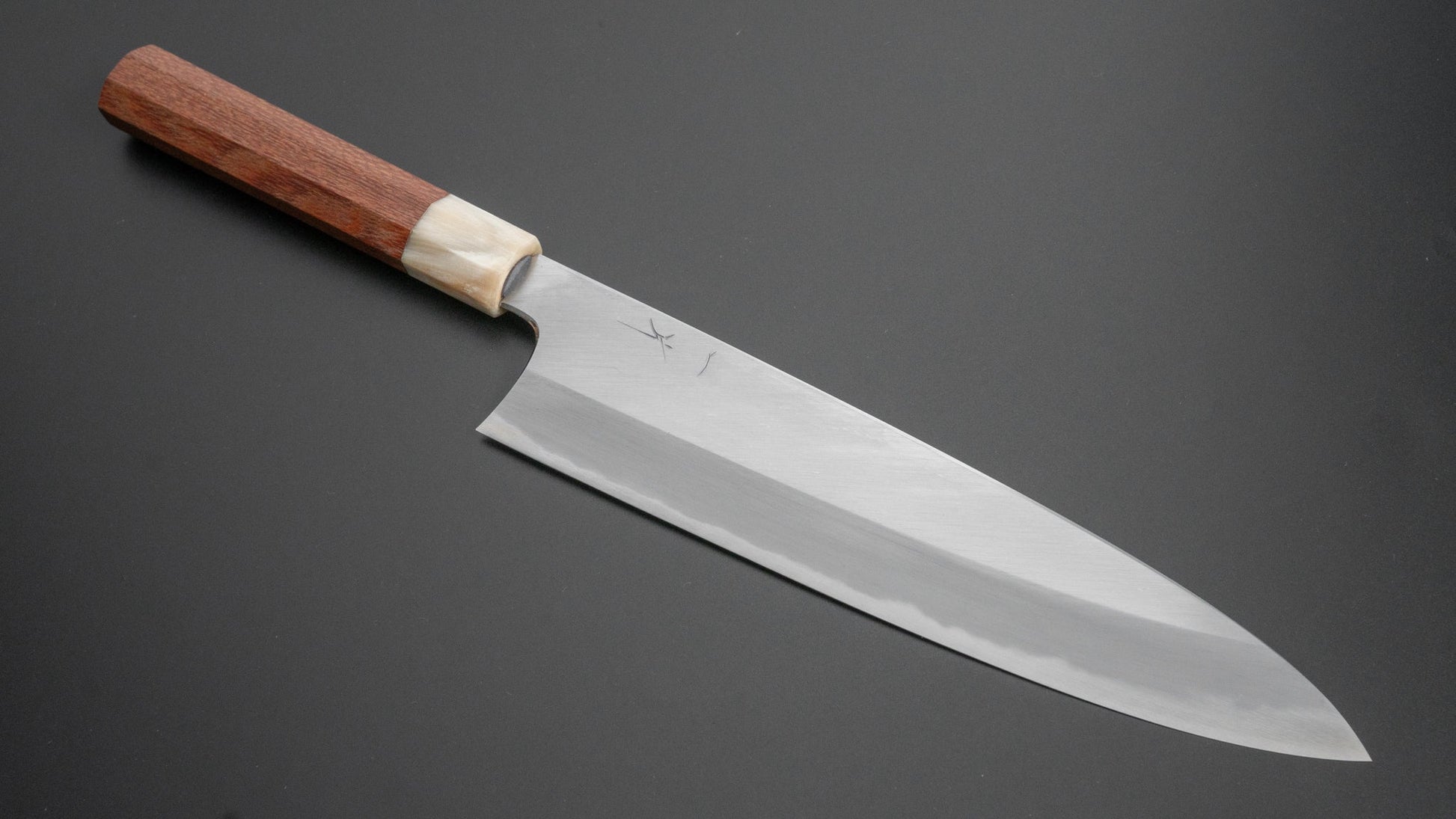 Hitohira Togashi White #1 Migaki Gyuto 240mm Lacewood Handle - HITOHIRA