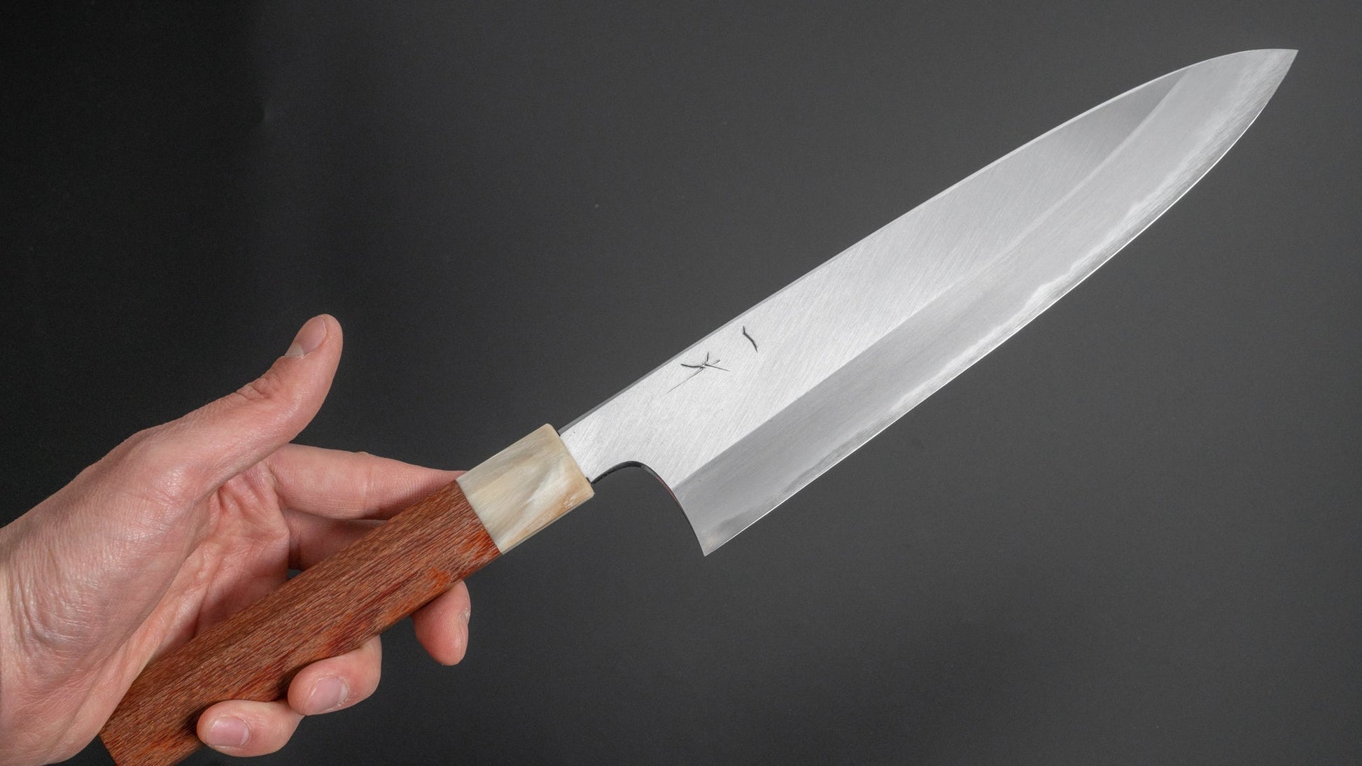 Hitohira Togashi White #1 Migaki Gyuto 240mm Lacewood Handle - HITOHIRA