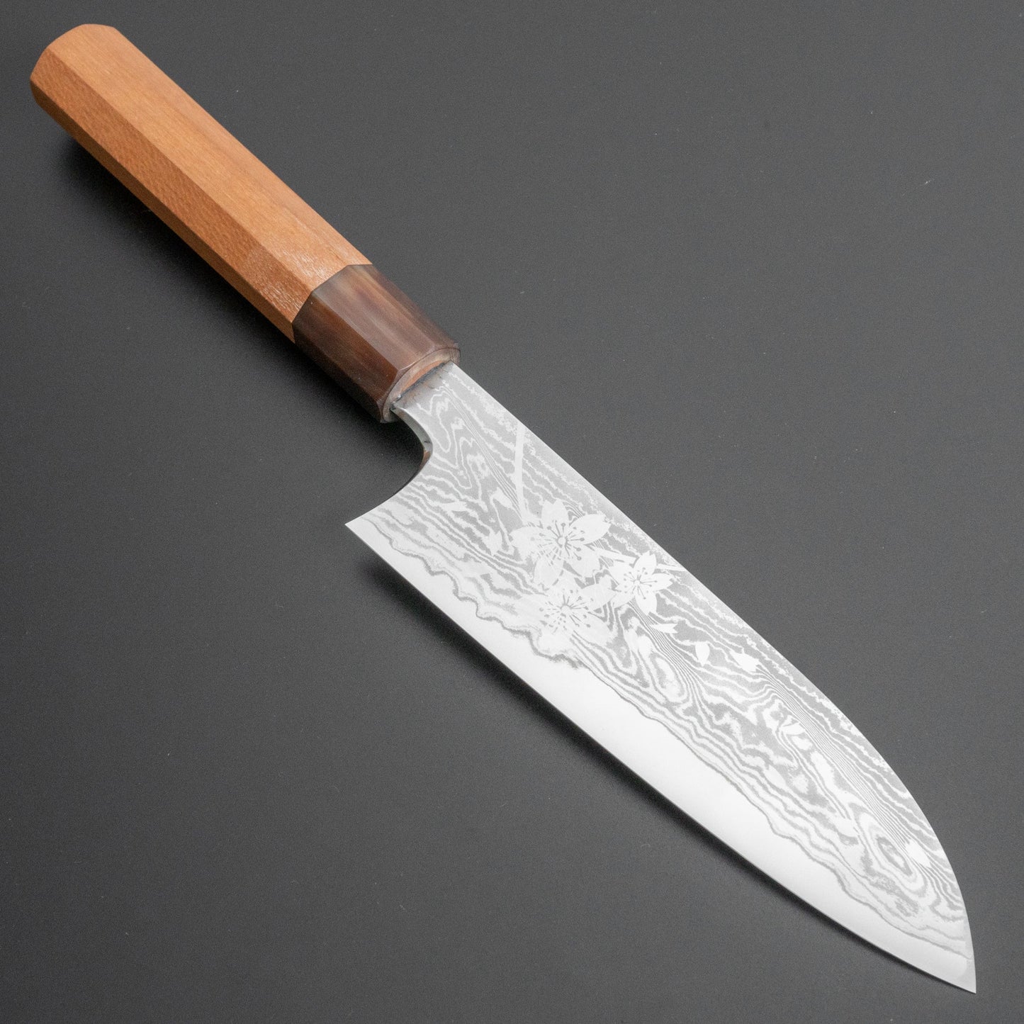 Hitohira Sakura Damascus Santoku Sakura Handle - HITOHIRA