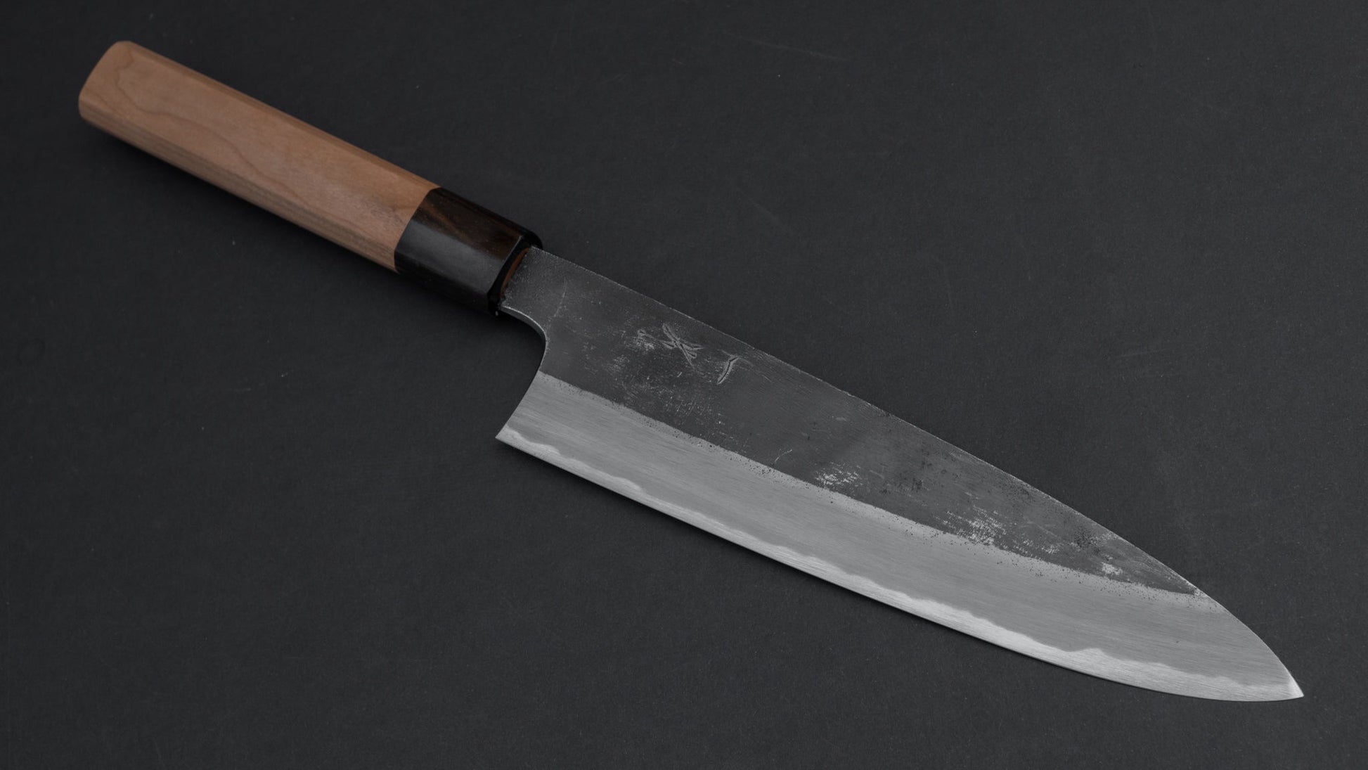 Hitohira Togashi Blue #2 Kurouchi Gyuto 210mm Cherry Wood Handle | HITOHIRA