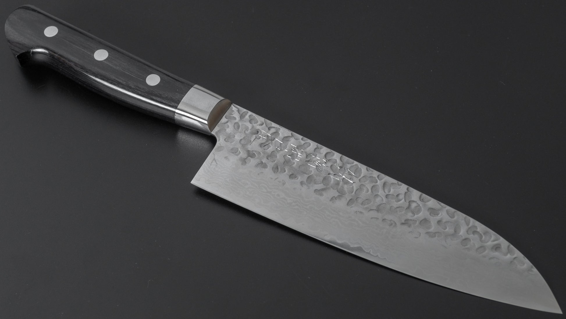 Hitohira Imojiya ST Tsuchime Damascus Santoku Pakka Handle (Yo) - HITOHIRA