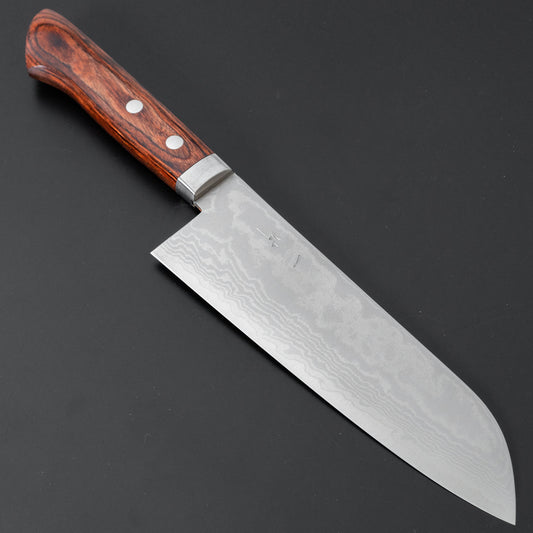 Hitohira NM Damascus Santoku 165mm Imitation Mahogany Handle - HITOHIRA