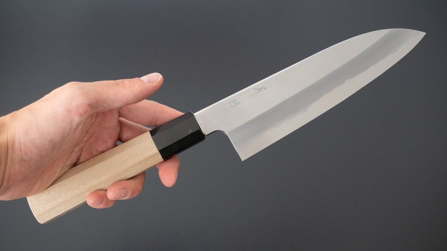 Hitohira Kikuchiyo Ren White #2 Santoku 180mm Ho Wood Handle | HITOHIRA