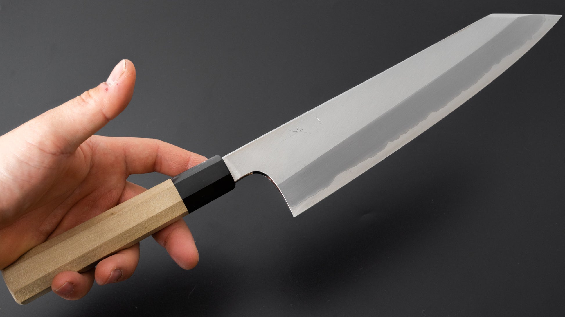 Hitohira Togashi White #1 Stainless Clad Migaki Kiritsuke Gyuto 240mm Ho Wood Handle - HITOHIRA