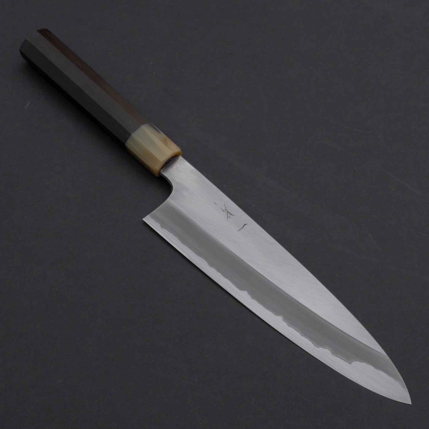 Hitohira Togashi Blue #1 Stainless Clad Gyuto 210mm Taihei Ebony Handle (Saya) | HITOHIRA