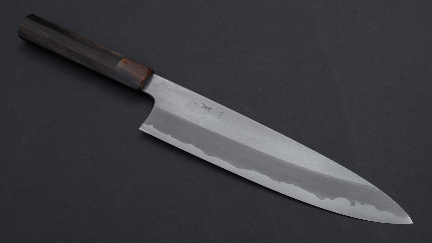 Hitohira Togashi Blue #1 Stainless Clad Gyuto 240mm Taihei Ebony Handle (Saya) | HITOHIRA