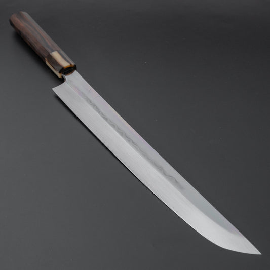 Hitohira Togashi White #1 Mizu Honyaki Yanagi Sakimaru 330mm Taihei Makassar Ebony Handle (Saya) - HITOHIRA