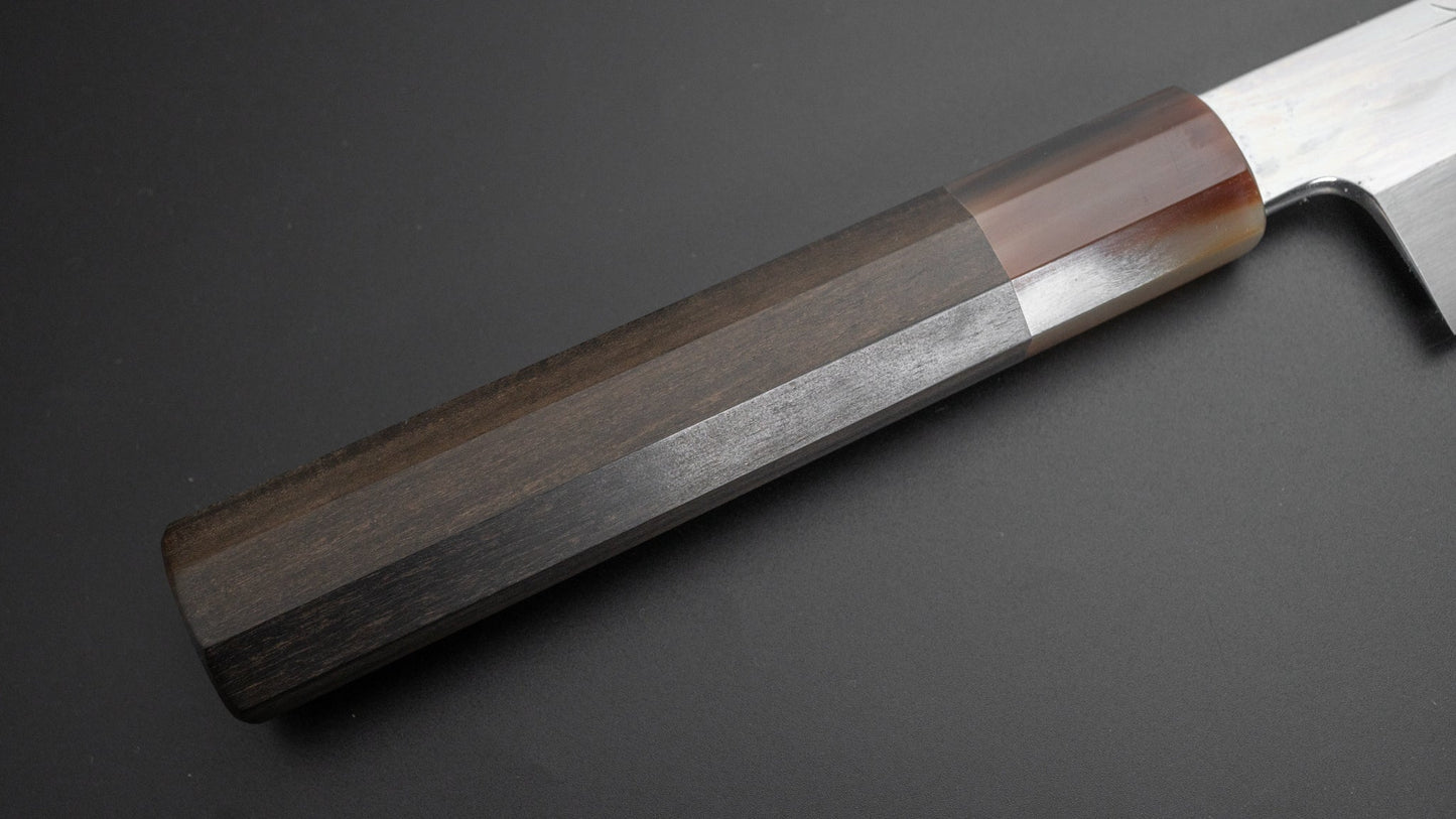 Hitohira Kikuchiyo Manzo Blue #2 Mizu Honyaki Kiritsuke 240mm Taihei Ebony Handle (Mirror Polished/ Saya) - HITOHIRA