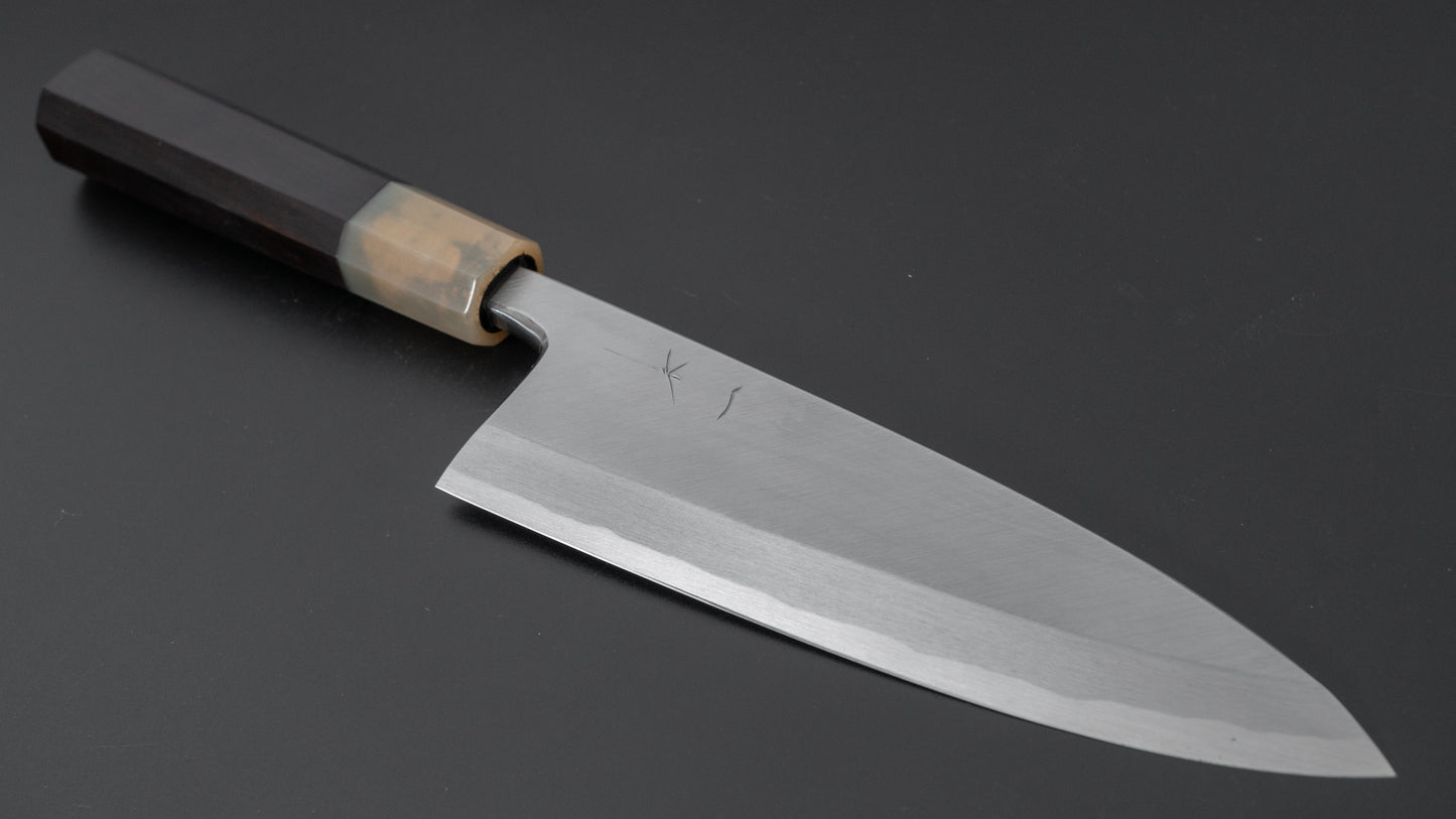 Hitohira Tanaka Manzo White #2 Deba 165mm Ebony Handle (Saya) - HITOHIRA