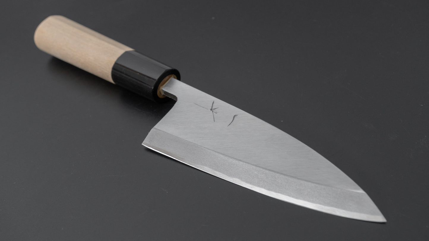 Hitohira Gorobei White #3 Deba 120mm Ho Wood Handle (D-Shape) - HITOHIRA