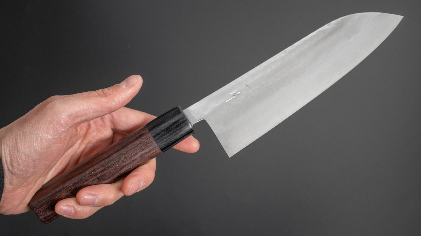 Hitohira NM Tsuchime Santoku 165mm Rosewood Handle - HITOHIRA