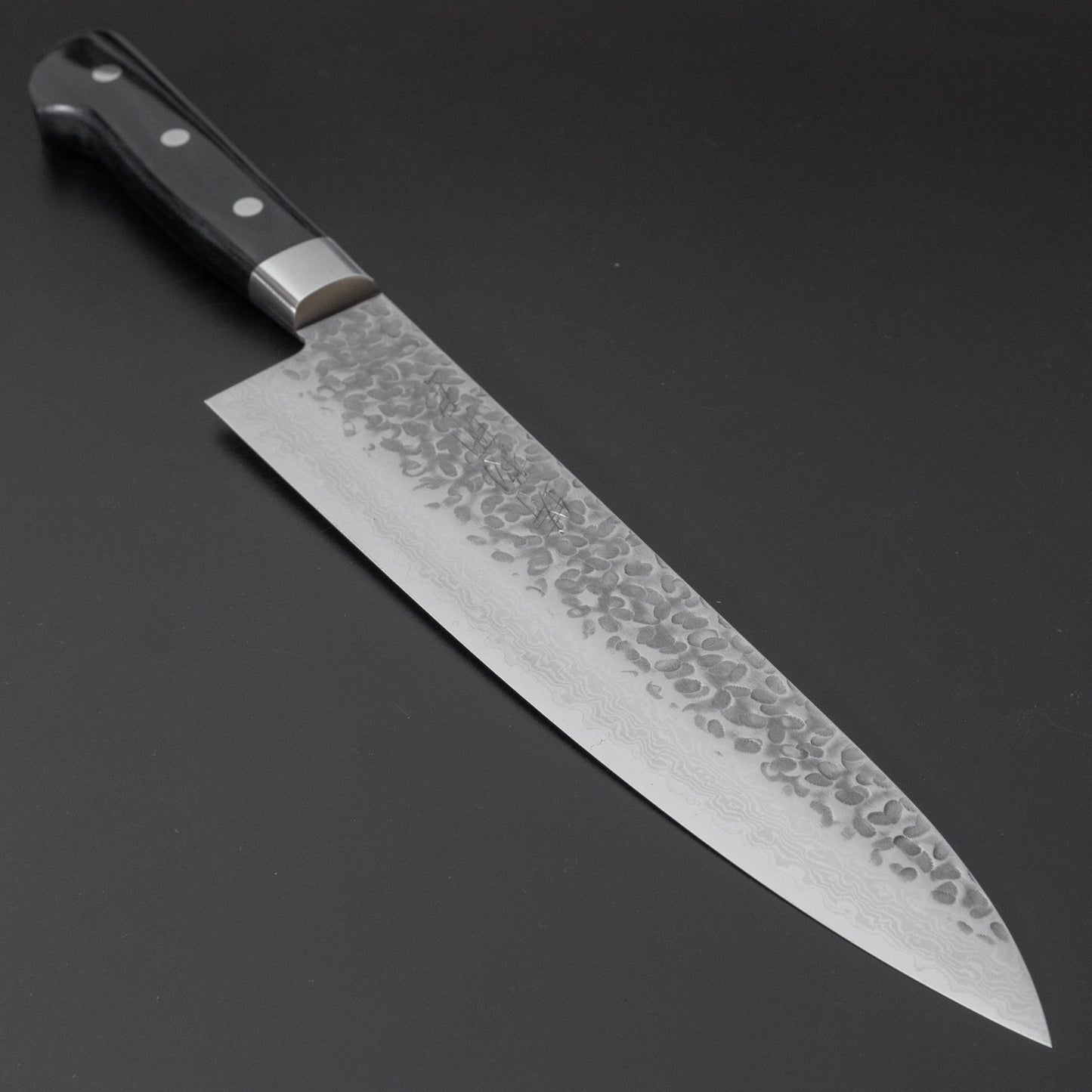 Hitohira Imojiya ST Tsuchime Damascus Gyuto 240mm Pakka Handle (Yo) - HITOHIRA