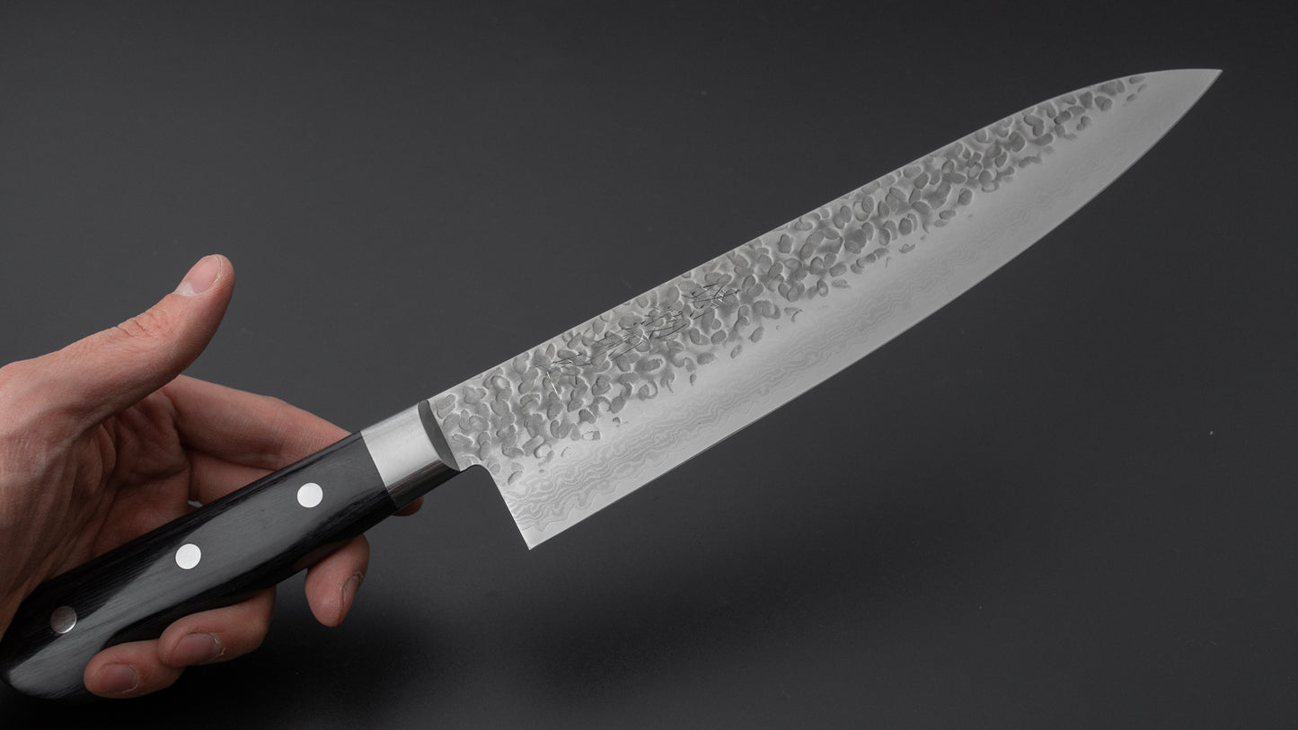 Hitohira Imojiya ST Tsuchime Damascus Gyuto 240mm Pakka Handle (Yo) - HITOHIRA