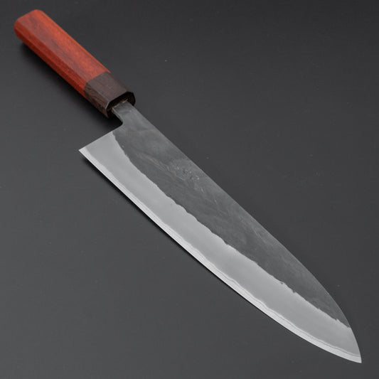 Hitohira TD Blue #2 Stainless Clad Kurouchi Gyuto 240mm Padauk Handle - HITOHIRA