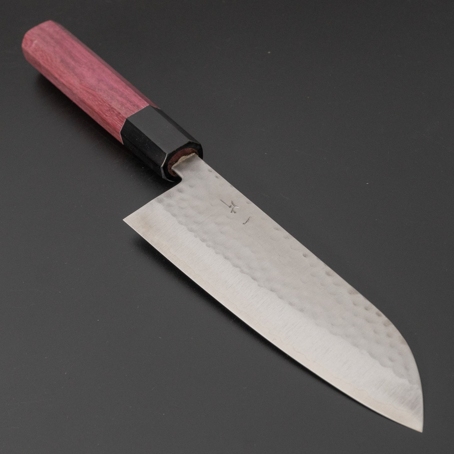 Hitohira NM Tsuchime Santoku 170mm Purpleheart Handle - HITOHIRA