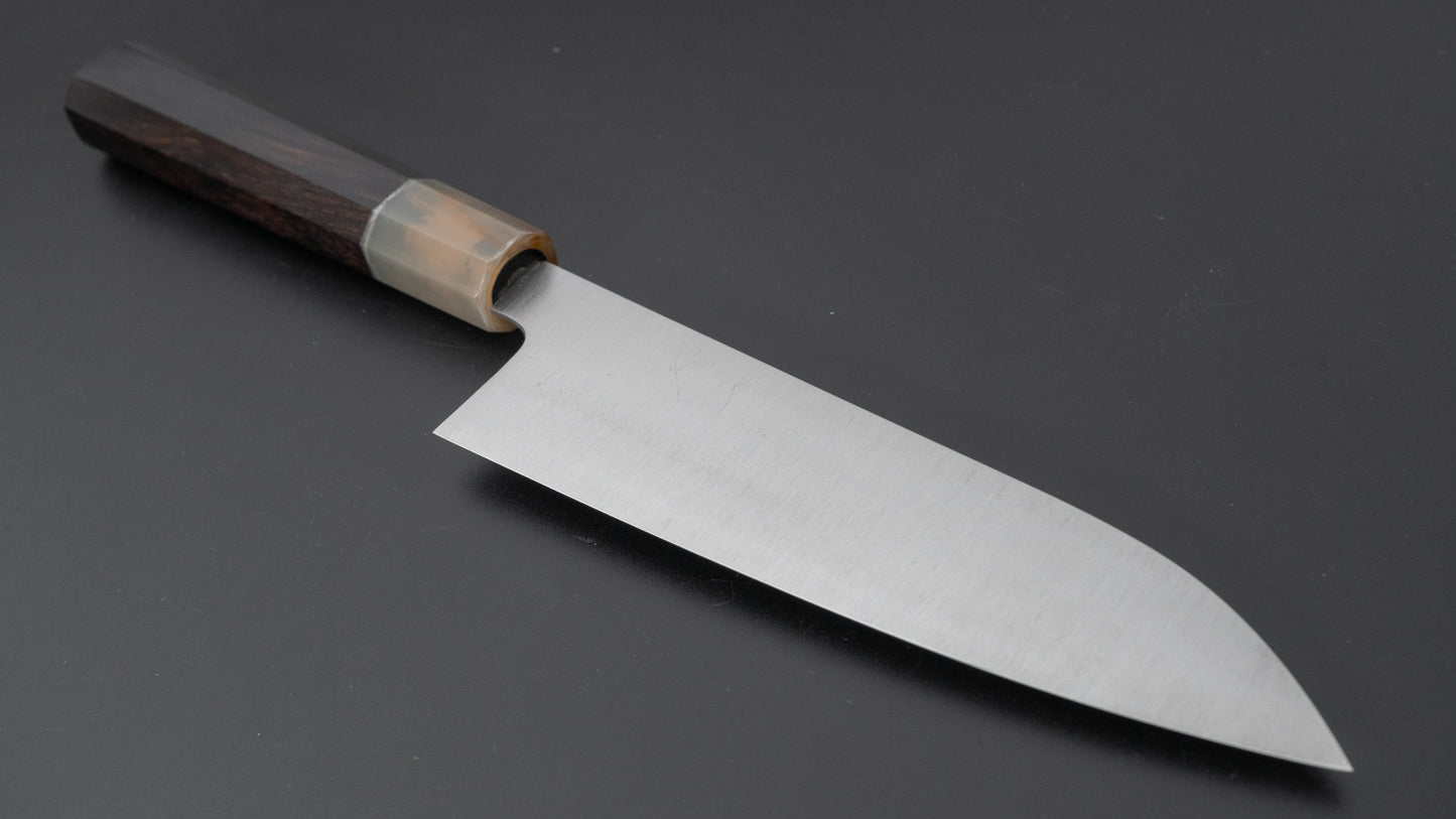 Hitohira Ashi Swedish Stainless Santoku 165mm Ebony Handle - HITOHIRA