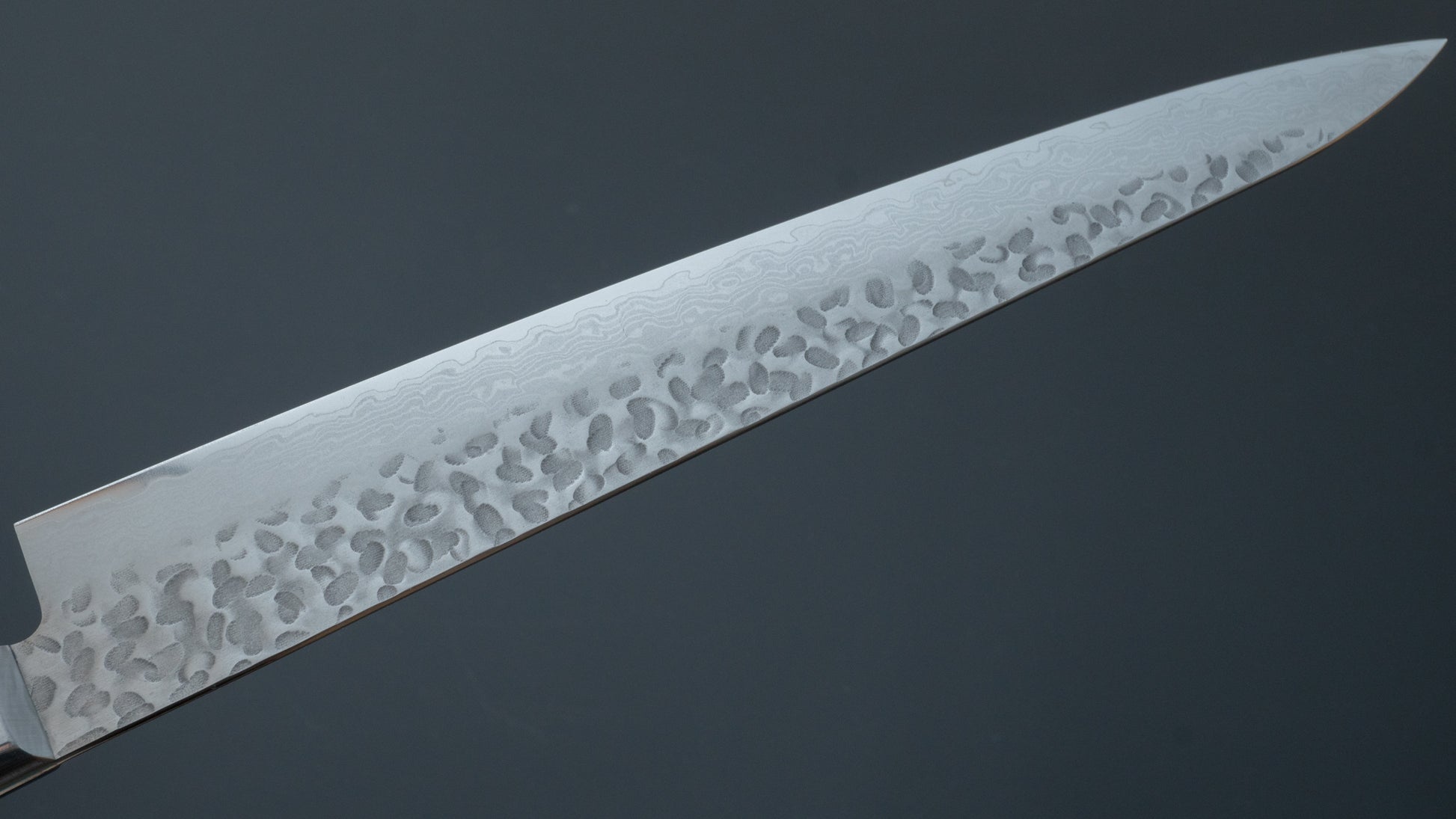 Hitohira Imojiya ST Tsuchime Damascus Sujihiki 240mm Pakka Handle (Yo) - HITOHIRA