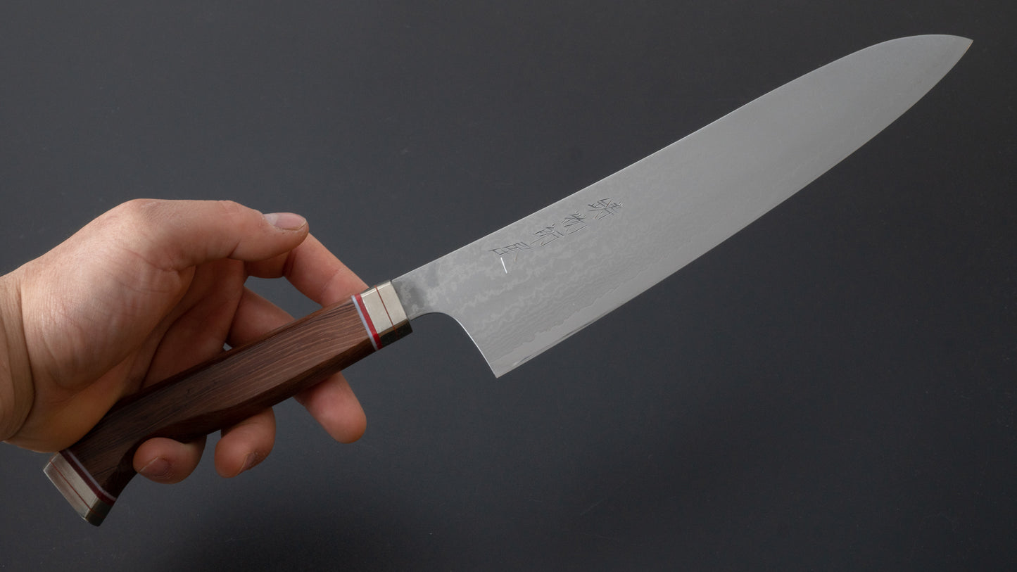 Hitohira Imojiya TH Damascus Gyuto 240mm Fusion Tagayasan Handle - HITOHIRA