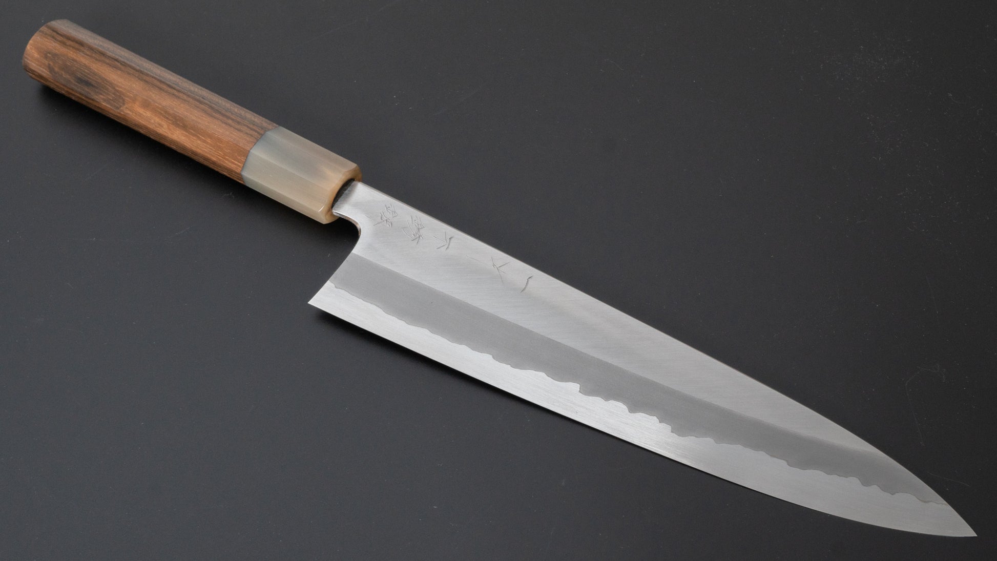 Hitohira Tanaka Kyuzo Blue #1 Stainless Clad Gyuto 240mm Ziricote Handle - HITOHIRA