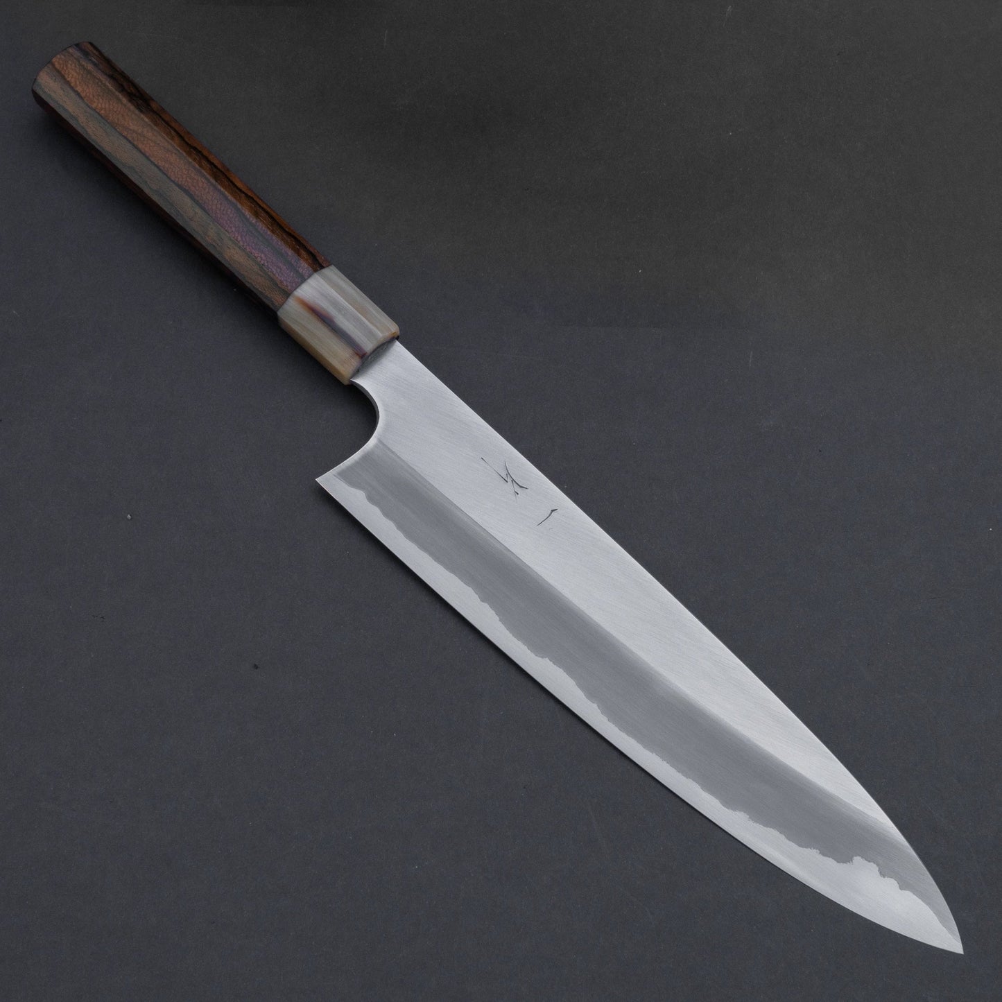 Hitohira Togashi Blue #1 Stainless Clad Gyuto 240mm Ziricote Handle (Saya) | HITOHIRA