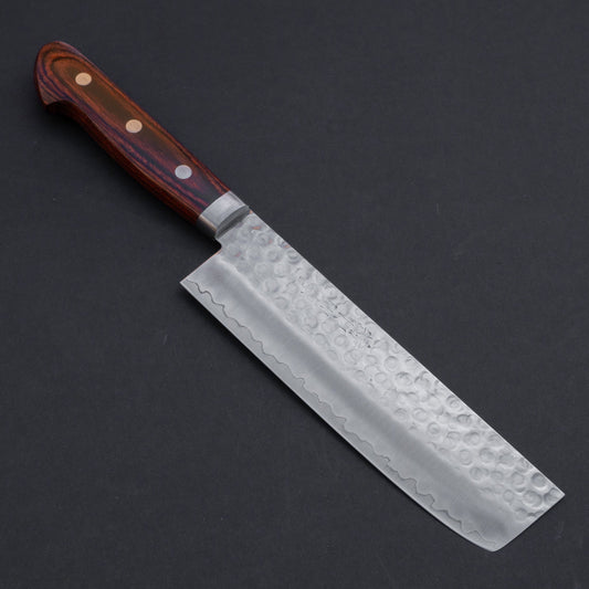 Hitohira Imojiya HG Tsuchime Nakiri 165mm Imitation Mahogany Handle | HITOHIRA