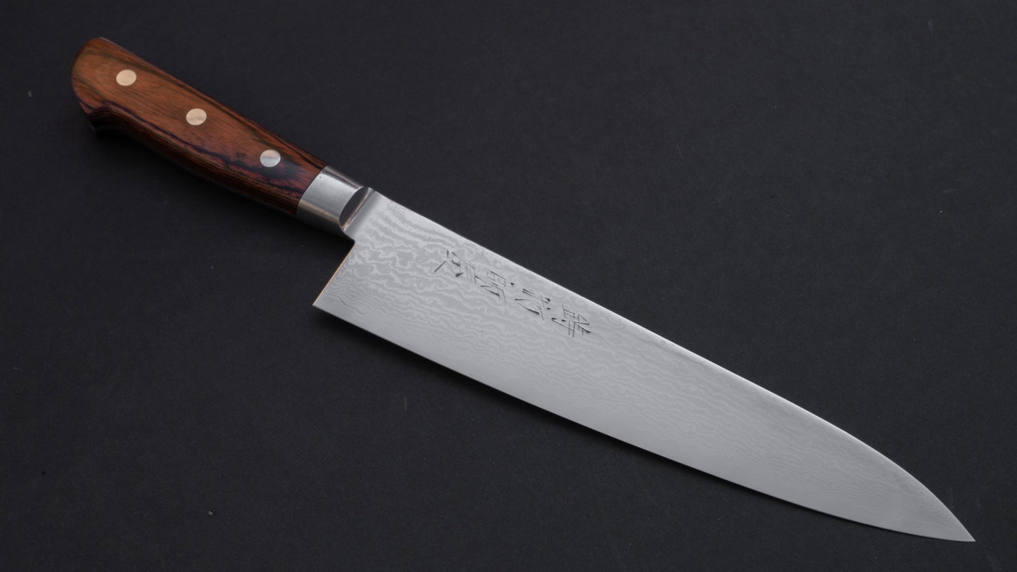 Hitohira Imojiya ST Damascus Gyuto 210mm Imitation Mahogany Handle | HITOHIRA