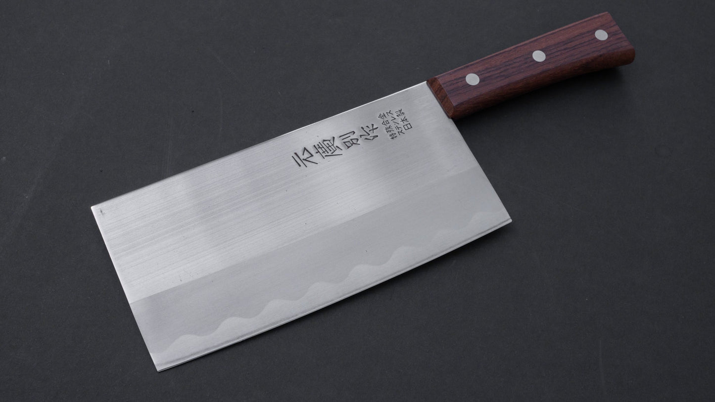 Motohiro Bessaku Stainless Chinese Cleaver 170mm Rosewood Handle (NOS) | HITOHIRA