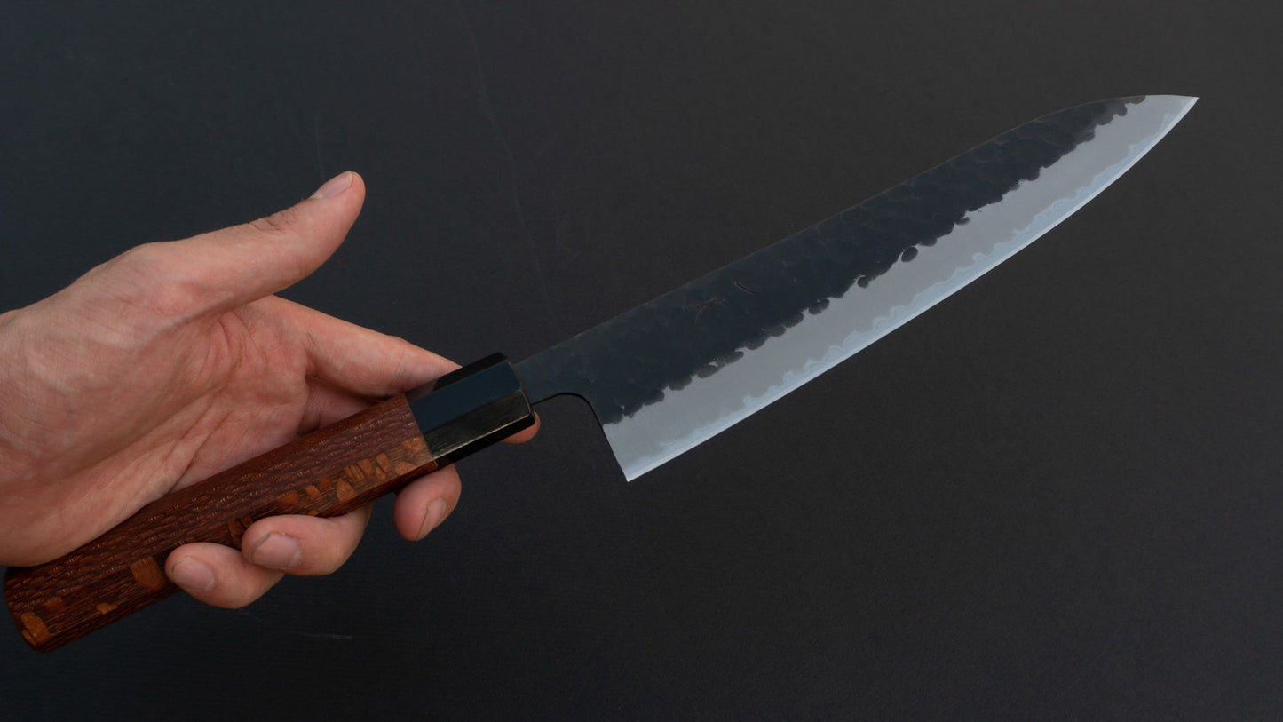 Hitohira Futana SB Kuro Tsuchime Gyuto 210mm Lacewood Handle - HITOHIRA