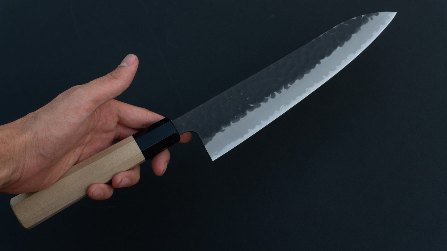 Hitohira Futana SB Kuro Tsuchime Gyuto 210mm Ho Wood Handle - HITOHIRA